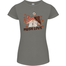 Mush Love Funny Mushroom Mycology Womens Petite Cut T-Shirt Charcoal