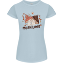 Mush Love Funny Mushroom Mycology Womens Petite Cut T-Shirt Light Blue