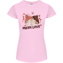 Mush Love Funny Mushroom Mycology Womens Petite Cut T-Shirt Light Pink