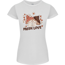 Mush Love Funny Mushroom Mycology Womens Petite Cut T-Shirt White