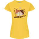 Mush Love Funny Mushroom Mycology Womens Petite Cut T-Shirt Yellow