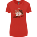 Mush Love Funny Mushroom Mycology Womens Wider Cut T-Shirt Red