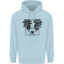 Mushroom Alien Skull Childrens Kids Hoodie Light Blue