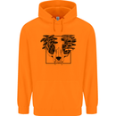 Mushroom Alien Skull Childrens Kids Hoodie Orange
