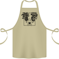 Mushroom Alien Skull Cotton Apron 100% Organic Khaki