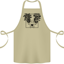 Mushroom Alien Skull Cotton Apron 100% Organic Khaki