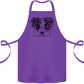 Mushroom Alien Skull Cotton Apron 100% Organic Purple