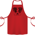 Mushroom Alien Skull Cotton Apron 100% Organic Red