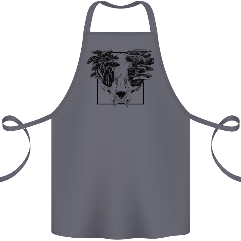 Mushroom Alien Skull Cotton Apron 100% Organic Steel