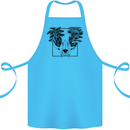 Mushroom Alien Skull Cotton Apron 100% Organic Turquoise