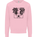 Mushroom Alien Skull Kids Sweatshirt Jumper Light Pink