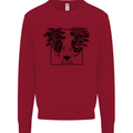 Mushroom Alien Skull Kids Sweatshirt Jumper Red