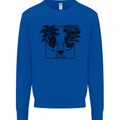 Mushroom Alien Skull Kids Sweatshirt Jumper Royal Blue