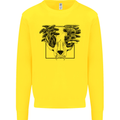 Mushroom Alien Skull Kids Sweatshirt Jumper Yellow