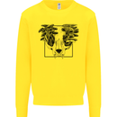 Mushroom Alien Skull Kids Sweatshirt Jumper Yellow