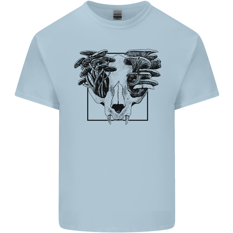 Mushroom Alien Skull Kids T-Shirt Childrens Light Blue