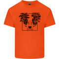 Mushroom Alien Skull Kids T-Shirt Childrens Orange