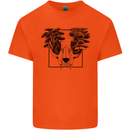 Mushroom Alien Skull Kids T-Shirt Childrens Orange