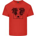 Mushroom Alien Skull Kids T-Shirt Childrens Red
