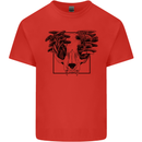 Mushroom Alien Skull Kids T-Shirt Childrens Red