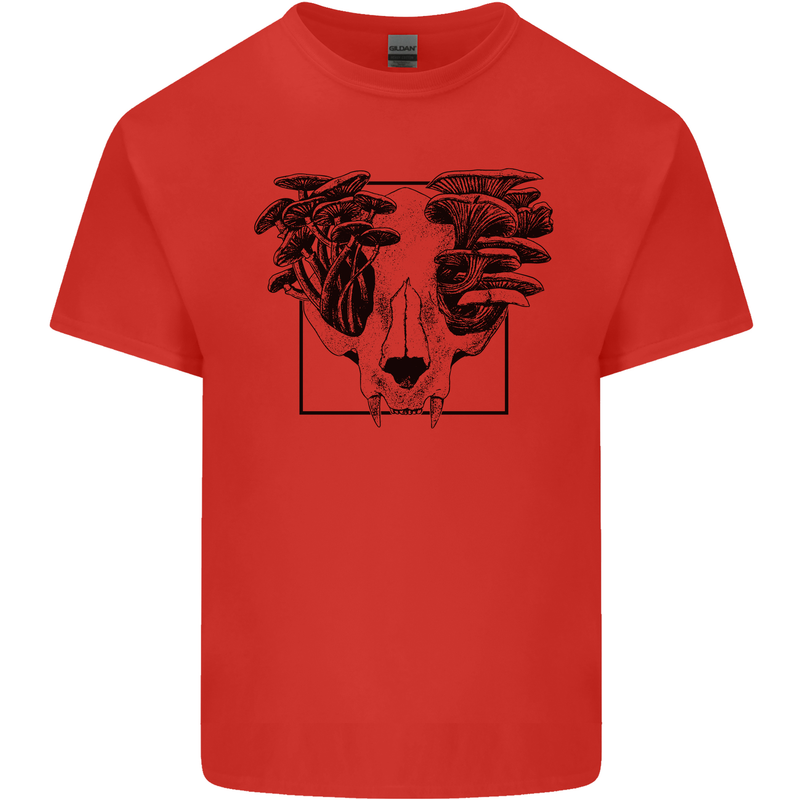 Mushroom Alien Skull Kids T-Shirt Childrens Red