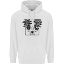 Mushroom Alien Skull Mens 80% Cotton Hoodie White