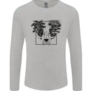 Mushroom Alien Skull Mens Long Sleeve T-Shirt Sports Grey