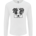 Mushroom Alien Skull Mens Long Sleeve T-Shirt White
