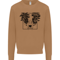 Mushroom Alien Skull Mens Sweatshirt Jumper Caramel Latte