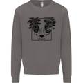 Mushroom Alien Skull Mens Sweatshirt Jumper Charcoal