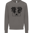 Mushroom Alien Skull Mens Sweatshirt Jumper Charcoal