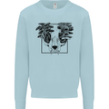 Mushroom Alien Skull Mens Sweatshirt Jumper Light Blue