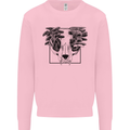 Mushroom Alien Skull Mens Sweatshirt Jumper Light Pink