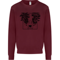 Mushroom Alien Skull Mens Sweatshirt Jumper Maroon