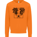 Mushroom Alien Skull Mens Sweatshirt Jumper Orange