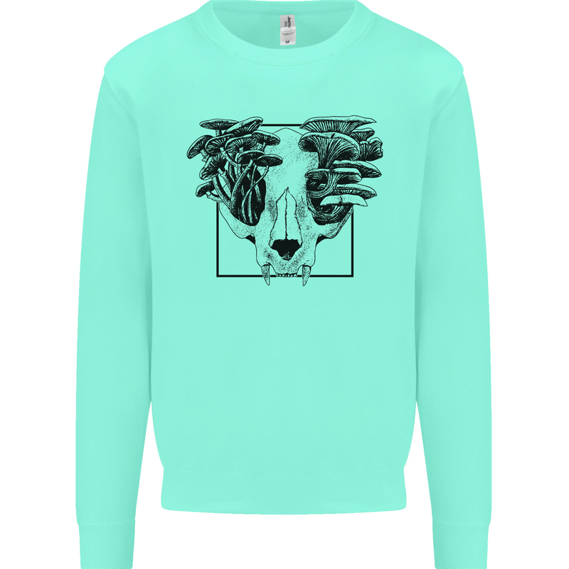Mushroom Alien Skull Mens Sweatshirt Jumper Peppermint