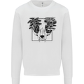Mushroom Alien Skull Mens Sweatshirt Jumper White