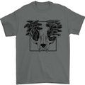 Mushroom Alien Skull Mens T-Shirt 100% Cotton Charcoal