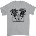 Mushroom Alien Skull Mens T-Shirt 100% Cotton Sports Grey