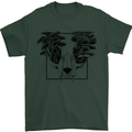 Mushroom Alien Skull Mens T-Shirt Cotton Gildan Forest Green