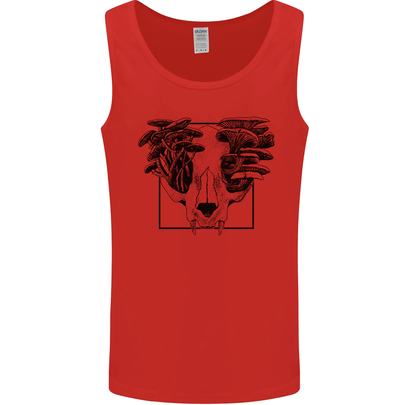 Mushroom Alien Skull Mens Vest Tank Top Red