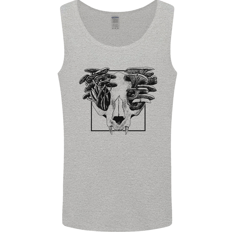 Mushroom Alien Skull Mens Vest Tank Top Sports Grey