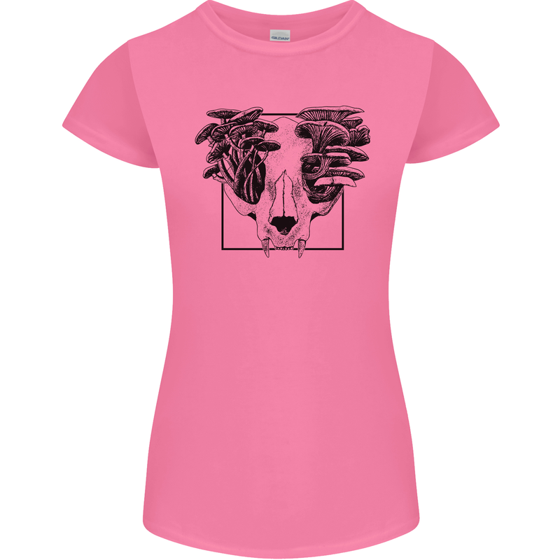 Mushroom Alien Skull Womens Petite Cut T-Shirt Azalea
