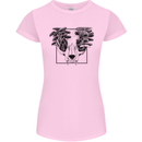Mushroom Alien Skull Womens Petite Cut T-Shirt Light Pink