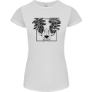 Mushroom Alien Skull Womens Petite Cut T-Shirt White
