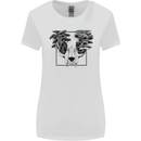 Mushroom Alien Skull Womens Wider Cut T-Shirt White