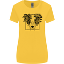 Mushroom Alien Skull Womens Wider Cut T-Shirt Yellow