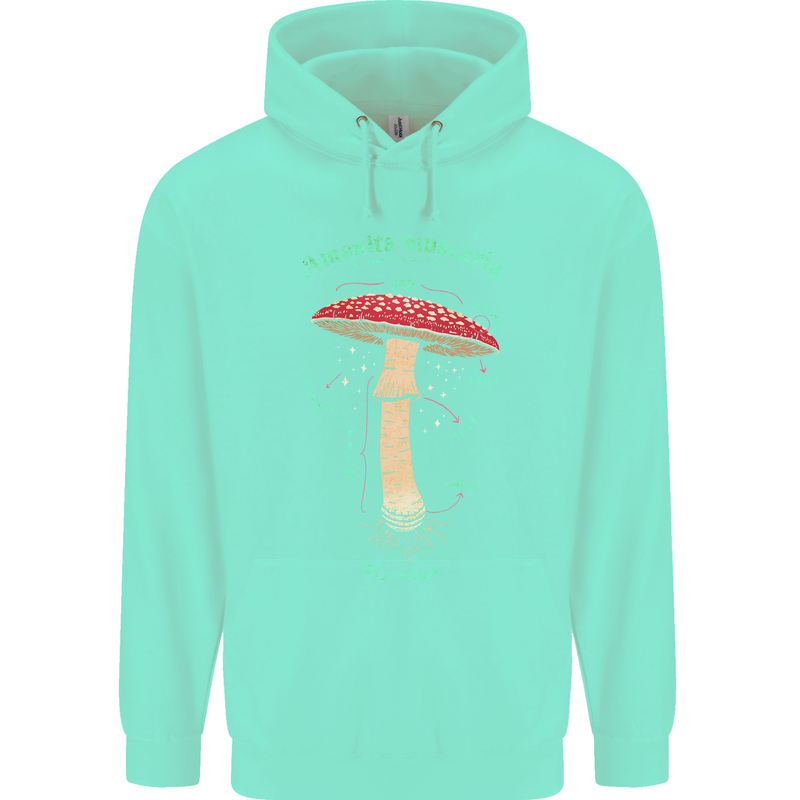 Mushroom Anatomy Magic LSD Childrens Kids Hoodie Peppermint