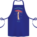 Mushroom Anatomy Magic LSD Cotton Apron 100% Organic Royal Blue