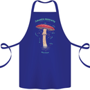 Mushroom Anatomy Magic LSD Cotton Apron 100% Organic Royal Blue